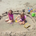 Lacie and I built a big sand castle